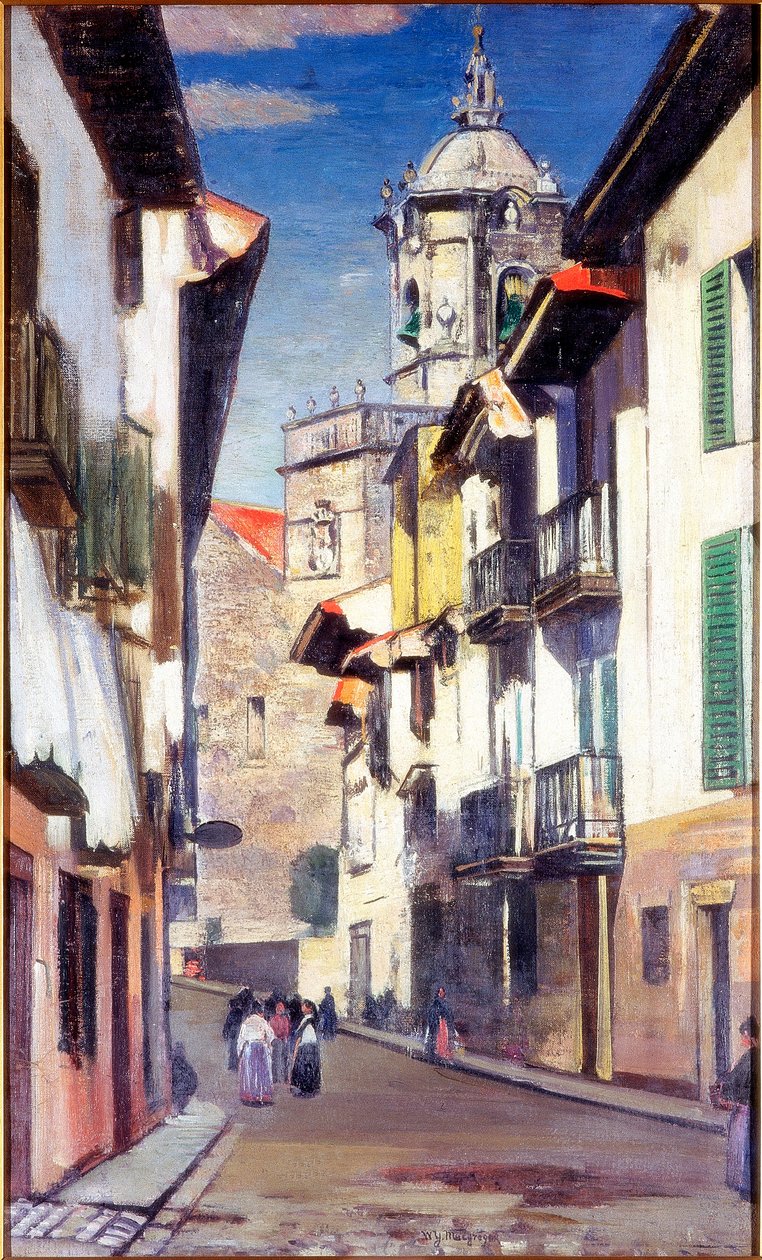 在Fuenterrabia的一条街，c.1908 作者 威廉·约克·麦格雷戈