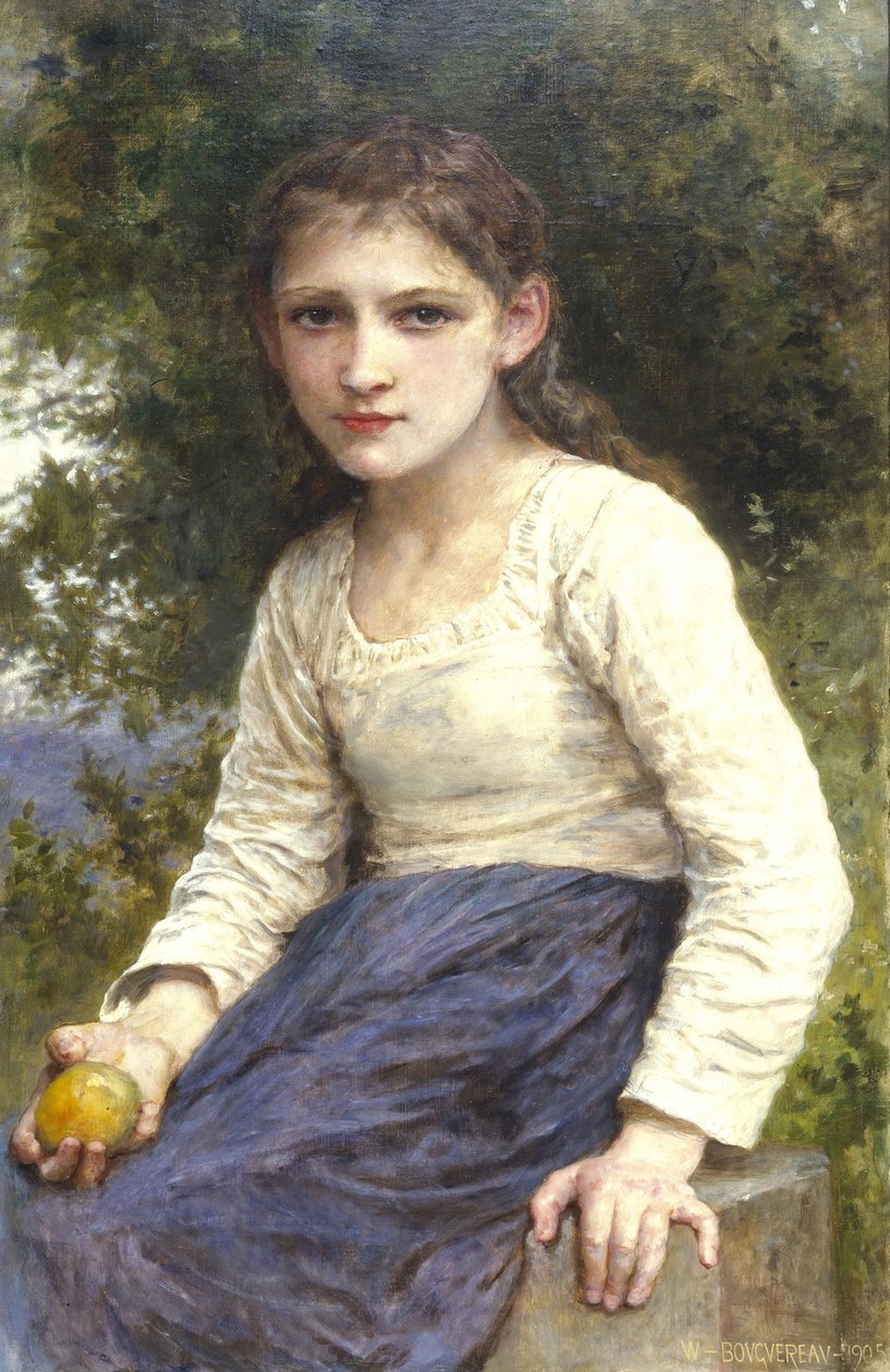 苹果的女孩，1905年 作者 威廉·阿道夫·布格罗