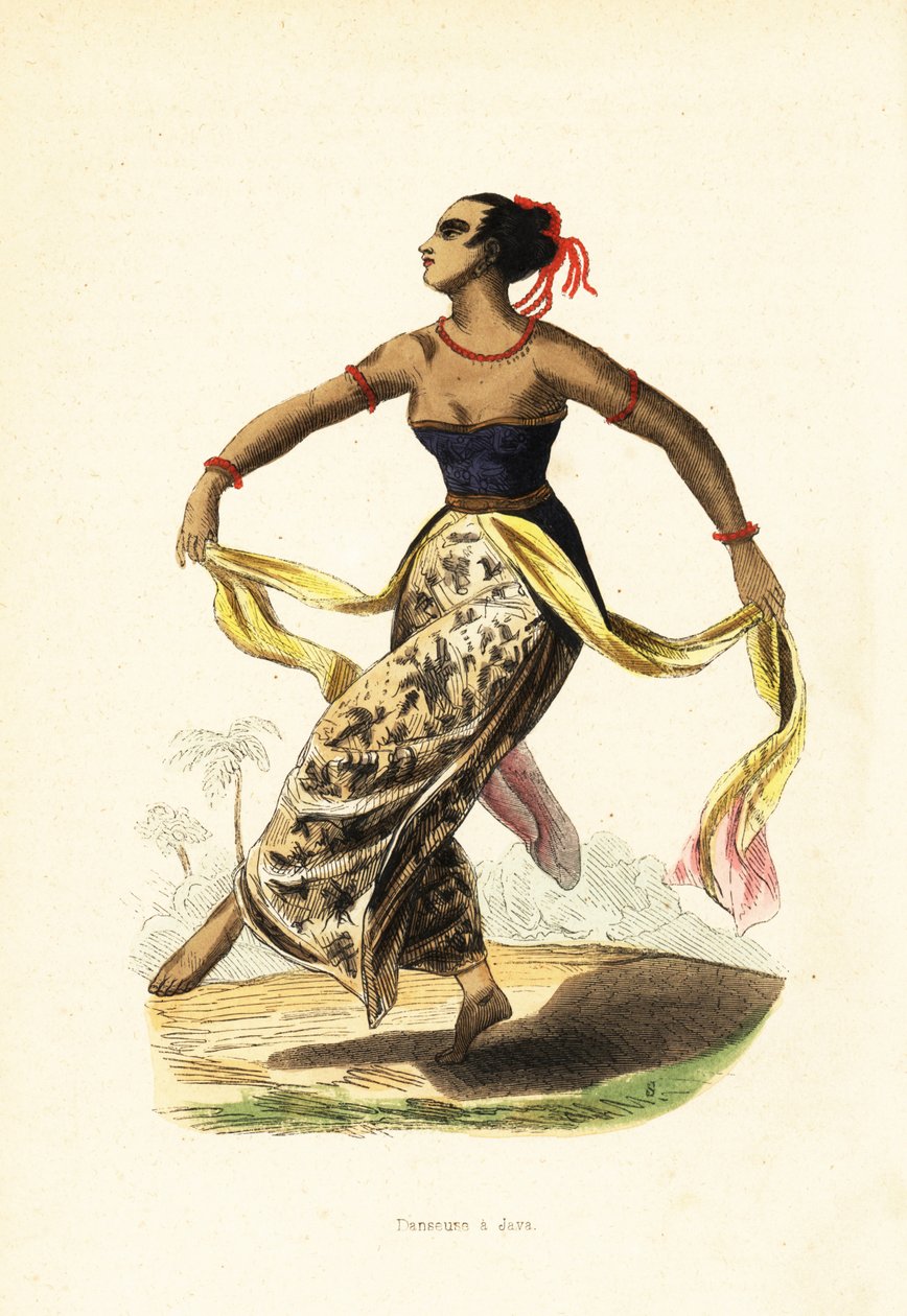 Ronggeng or rongging, dancing girl of Java, Indonesia 作者 威廉（之后）丹尼尔（Daniell）