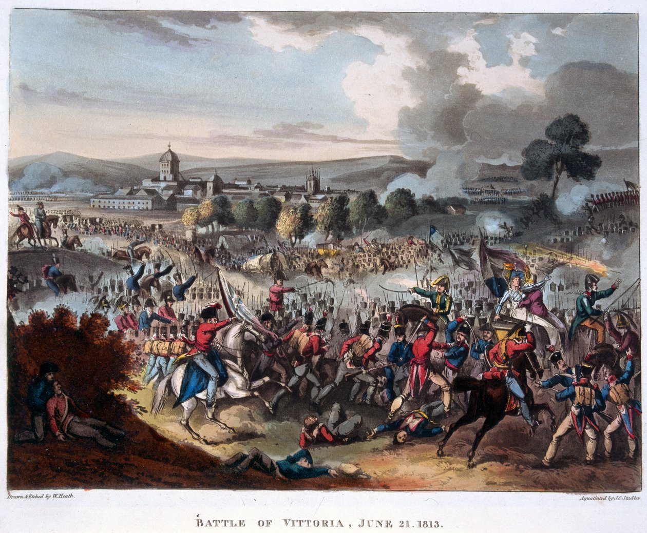 亚瑟·韦尔斯利 (1769-1852) 惠灵顿勋爵进入萨拉曼卡，由 J.C. Stadler 雕刻，1818 年出版 (aquatint) 作者 威廉（之后）希思