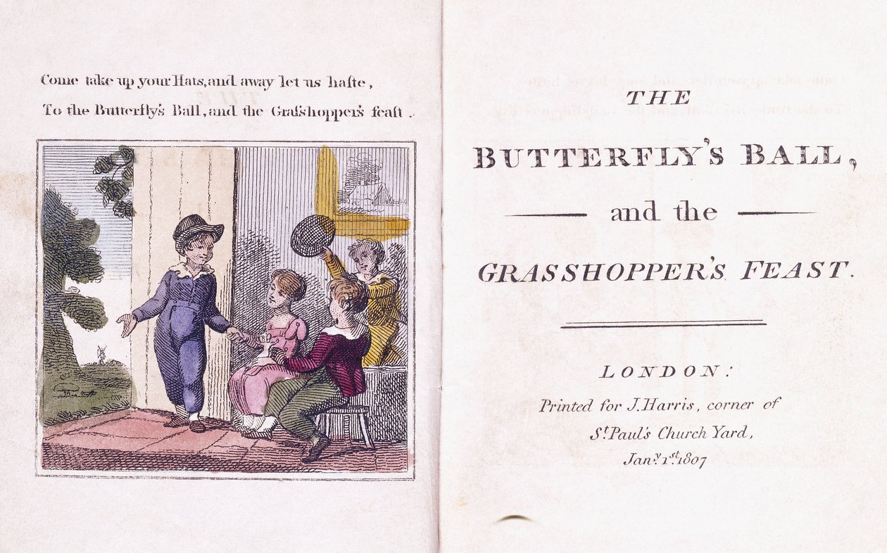 威廉·罗斯科（William Roscoe）（1753-1831）上的儿童读物《蝴蝶的球和蚱hopper的宴席》插图正本 作者 威廉（之后）穆尔雷迪