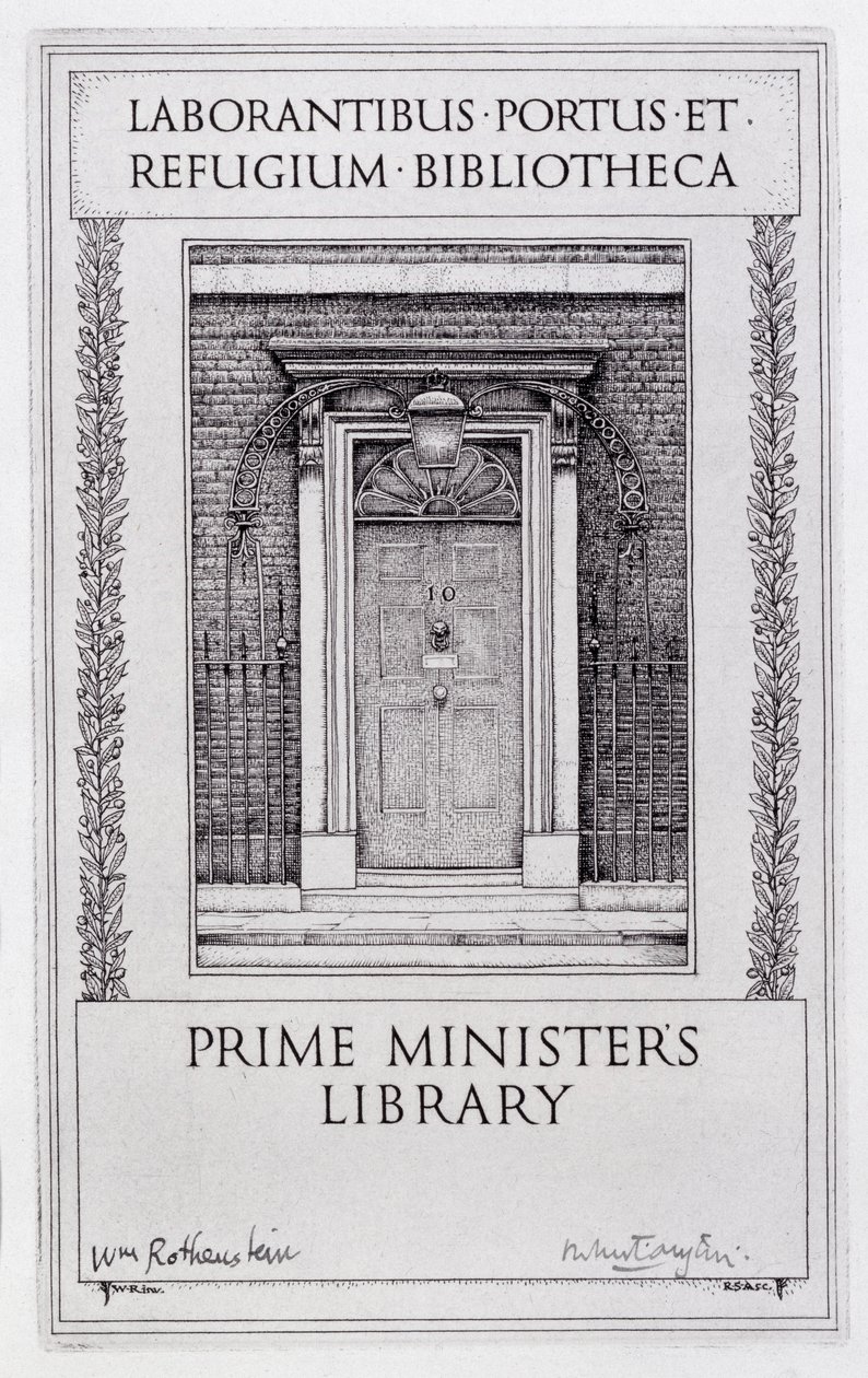 罗伯特·萨金特·奥斯丁（1895-1973年）雕刻的总理图书馆的书碟（版画） 作者 威廉（继）罗森斯坦