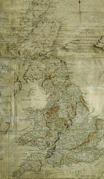 英格兰、威尔士和苏格兰部分地区的地层图，由John Cary刻制，约1802-3年（雕刻）。 作者 威廉（后）史密斯