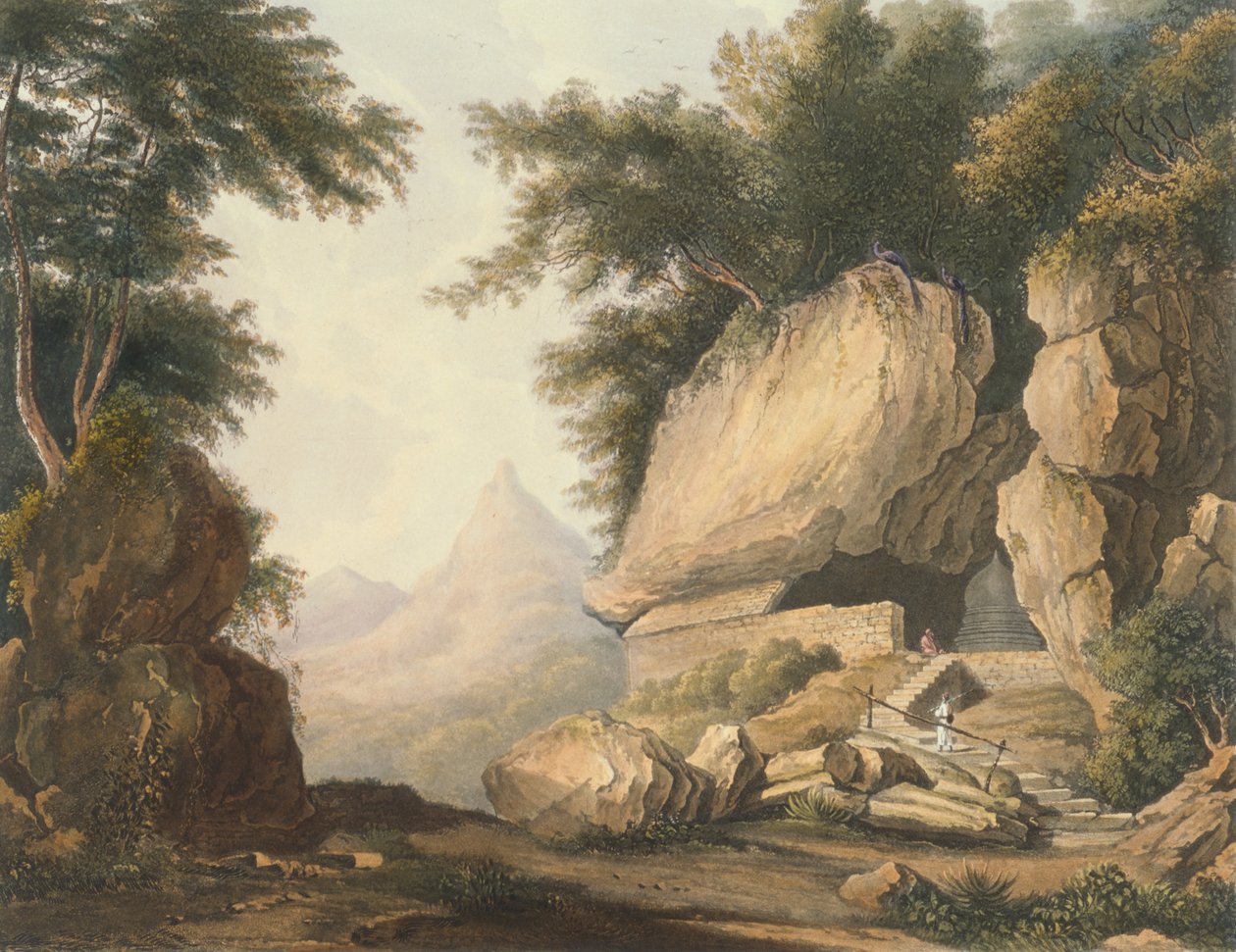 位于锡兰岛Kurrungalle的Hermitage，来自军需部Charles Auber上尉的绘图，由R.G. Reeve（fl.1811-37）雕刻，由Smith, Elder and Company出版（石印）。 作者 威廉（继）韦斯托尔