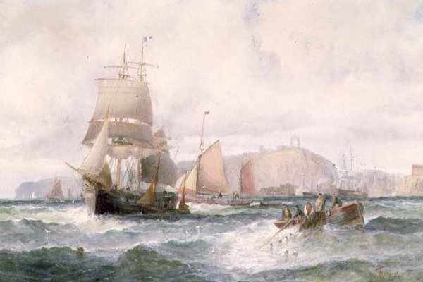 海岸线上的航运 作者 William A. Thornley 或 Thornbery