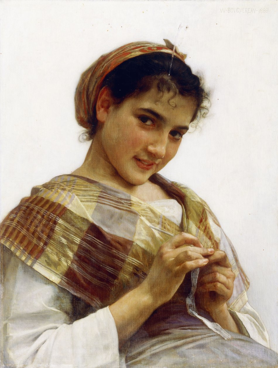 不列塔尼的女孩，1889年 作者 威廉·阿道夫·布格罗