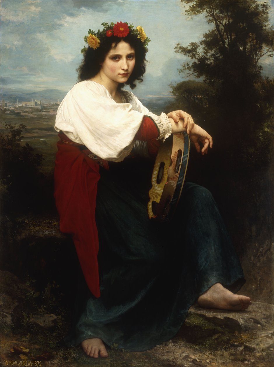 铃鼓的意大利女人，1872年 作者 威廉·阿道夫·布格罗