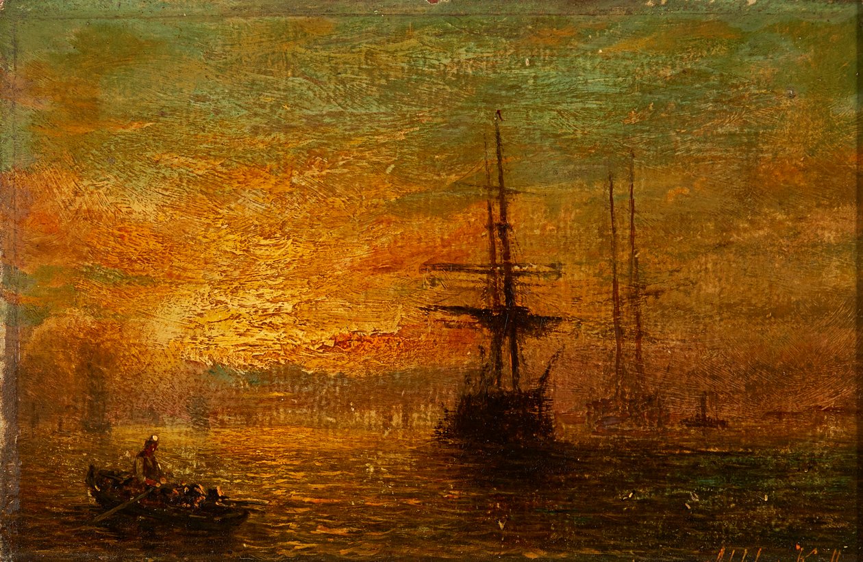 划船出海（板上油画） 作者 威廉·阿道夫·克奈尔