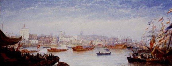 煤炭交易所的开幕，1849年10月30日 作者 威廉·阿道夫·克奈尔