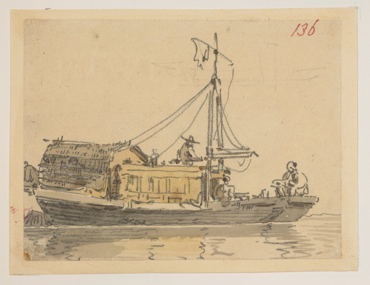 136.一件垃圾，选自马戛尔尼勋爵于 1792 年至 1794 年间出使中国期间绘制的 372 幅风景、海岸线、服饰和日常生活图册（纸面铅笔和水彩画） 作者 威廉·亚历山大