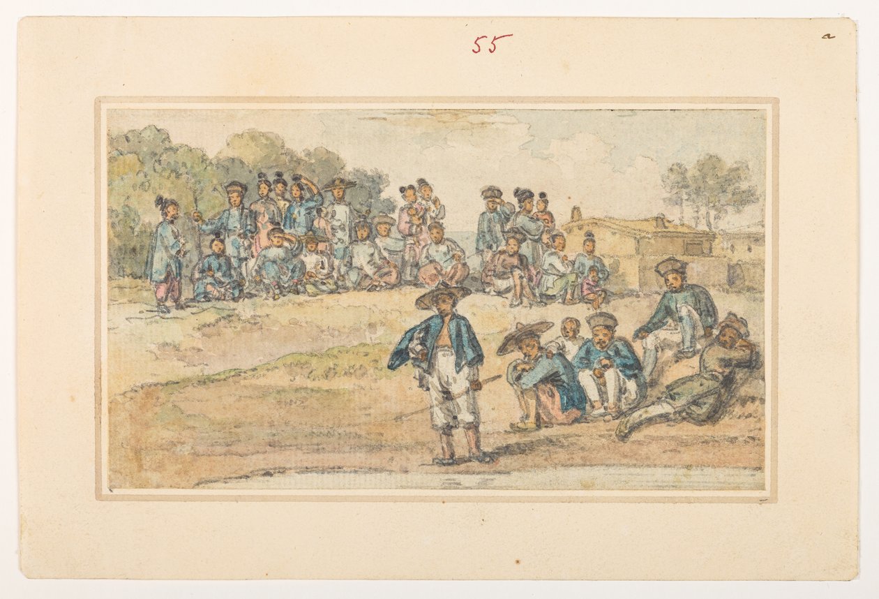 f.11 55 幅中国研究，选自马戛尔尼勋爵于 1792 年至 1794 年间出使中国期间绘制的 372 幅风景、海岸线、服饰和日常生活画册（纸面铅笔和水彩画） 作者 威廉·亚历山大