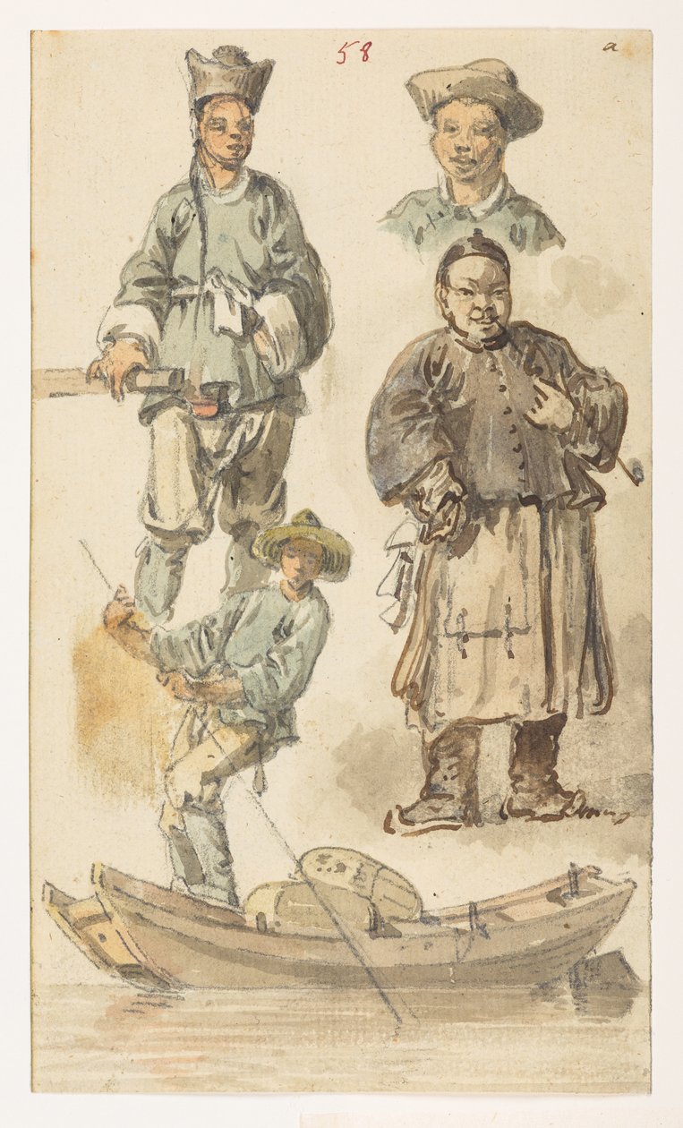 f.11 58 幅中国研究，选自马戛尔尼勋爵于 1792 年至 1794 年间出使中国期间绘制的 372 幅风景、海岸线、服饰和日常生活图册（纸面铅笔和水彩画） 作者 威廉·亚历山大
