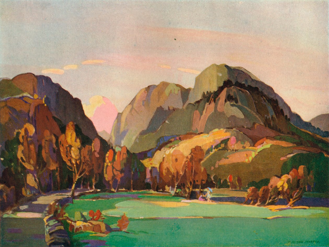 Aberglaslyn的山口"，约1927年 作者 威廉·艾莉森·马丁