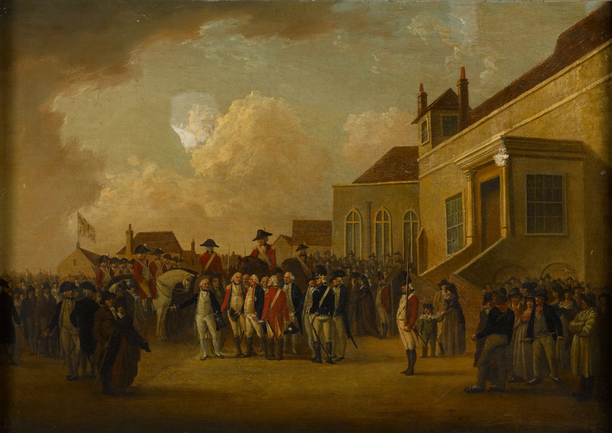 约克公爵弗雷德里克·奥古斯都（Frederick Augustus），约于1794年在法兰德斯（Flanders）审查部队 作者 威廉·安德森