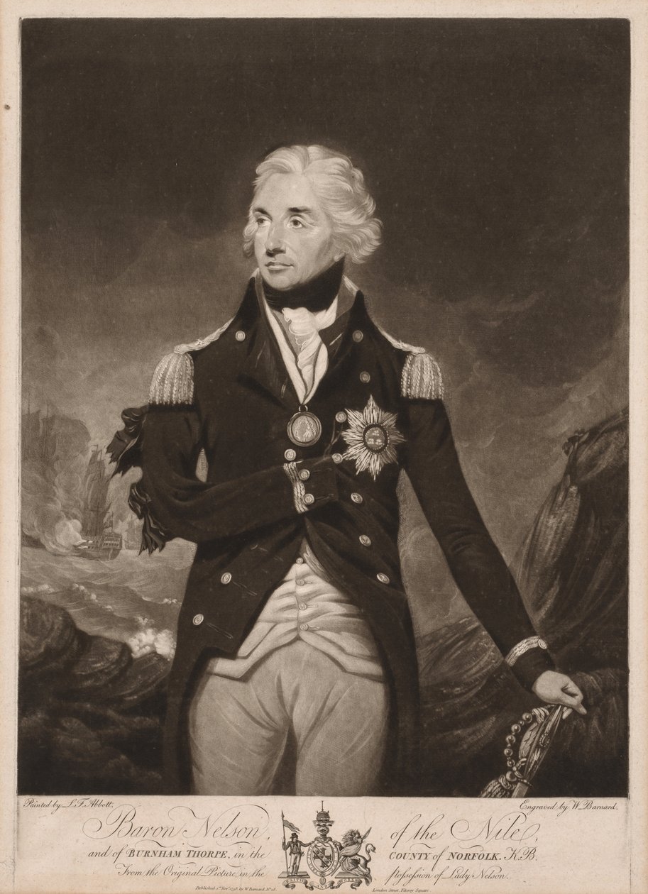 霍拉蒂·纳尔逊（Horatio Nelson）。 作者 威廉·巴纳德