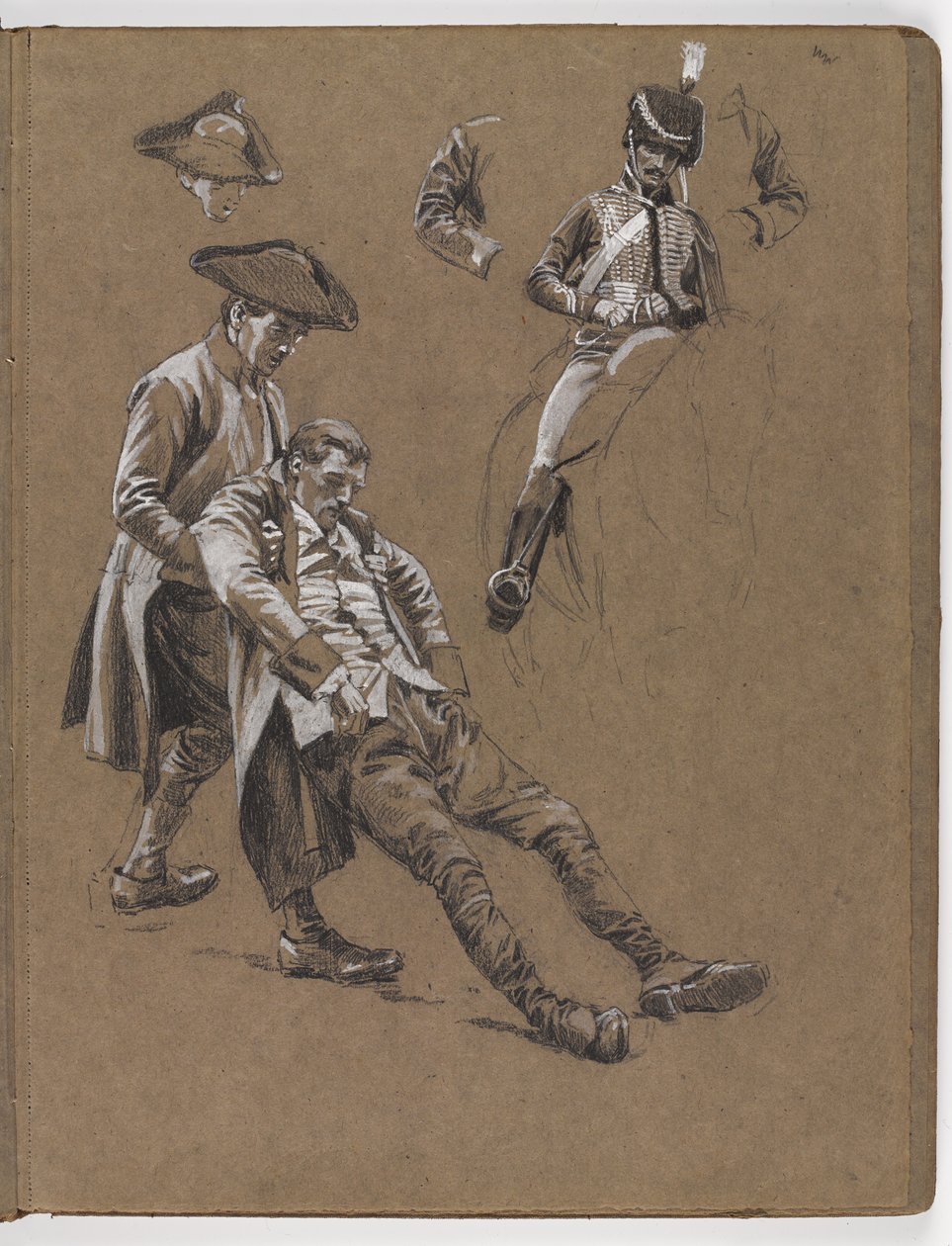 研究威廉·巴恩斯·沃尔伦（William Barns Wollen）的油画，《列克星敦战役1775年》。 作者 威廉·巴恩斯（William Barnes）羊毛