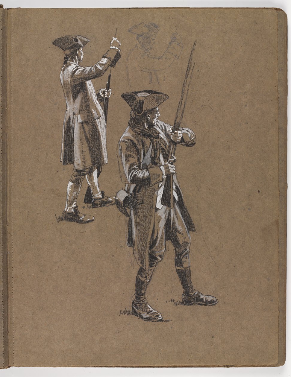 研究威廉·巴恩斯·沃尔伦（William Barns Wollen）的油画，《列克星敦战役1775年》。 作者 威廉·巴恩斯（William Barnes）羊毛