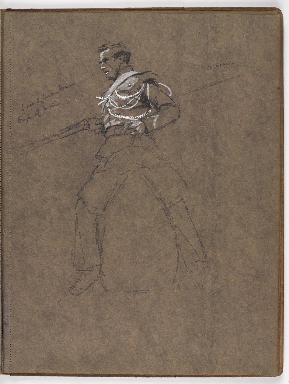 威廉·巴恩斯·沃尔伦（William Barns Wollen）的油画研究，国旗：1811年5月16日在阿尔布黑拉（Albuhera）。 作者 威廉·巴恩斯（William Barnes）羊毛