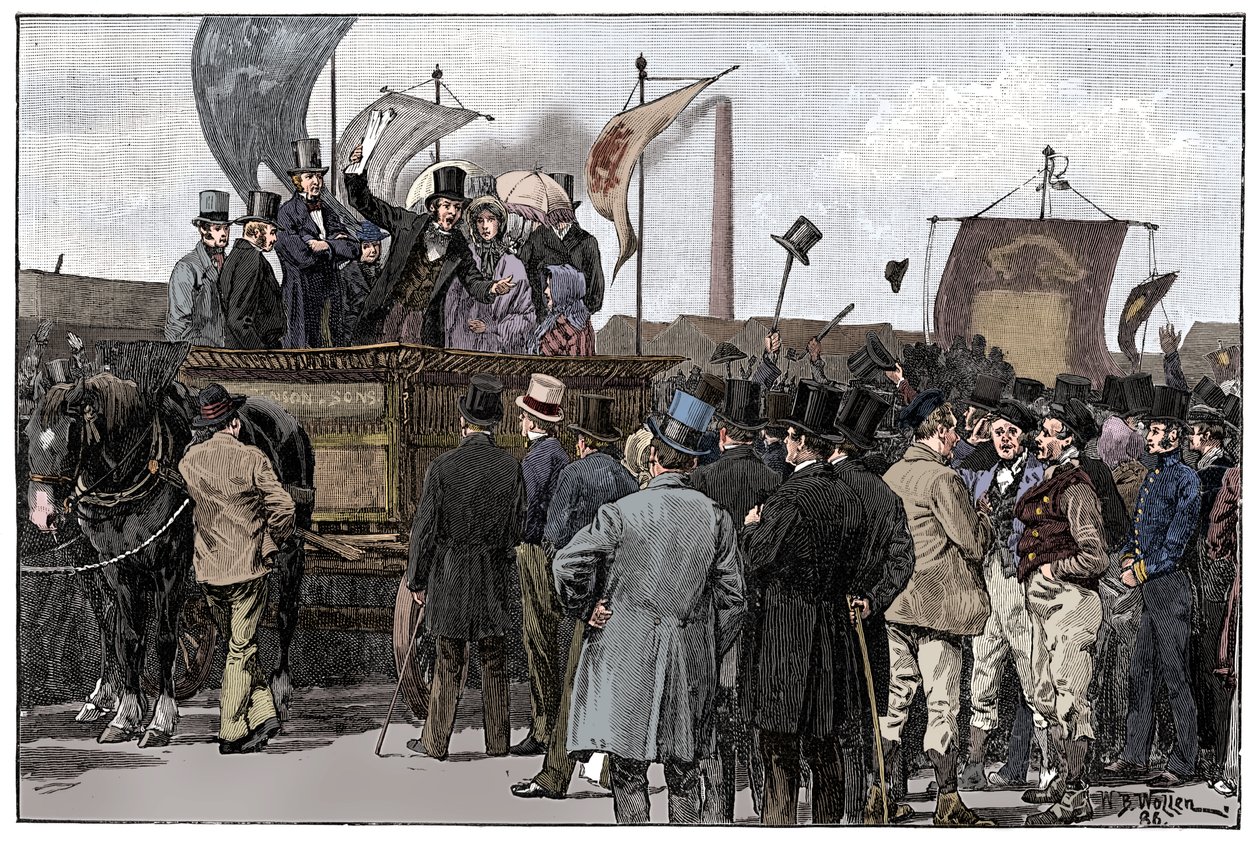 肯宁顿公社的宪章示威，1848年，1900年 作者 威廉·巴恩斯（William Barnes）羊毛