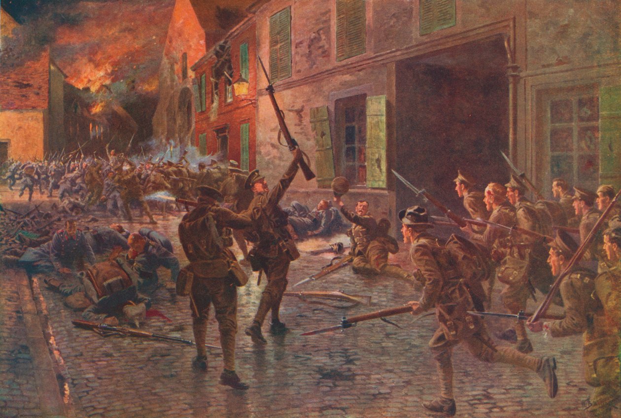 1914年8月，1915年和1928年在Landrecies的Coldstream卫兵 作者 威廉·巴恩斯（William Barnes）羊毛