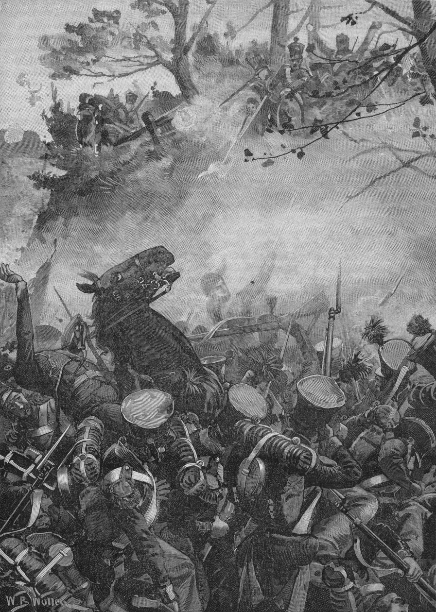 1902年，法国人大喊大叫并朝空心路开火 作者 威廉·巴恩斯（William Barnes）羊毛