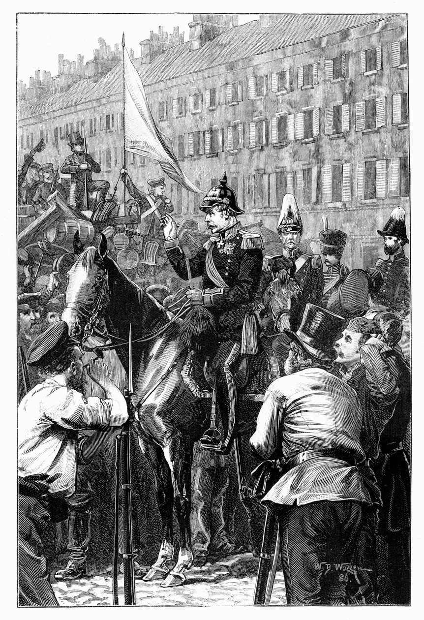 普鲁士国王对柏林人讲话，1848年，1900年。 作者 威廉·巴恩斯（William Barnes）羊毛