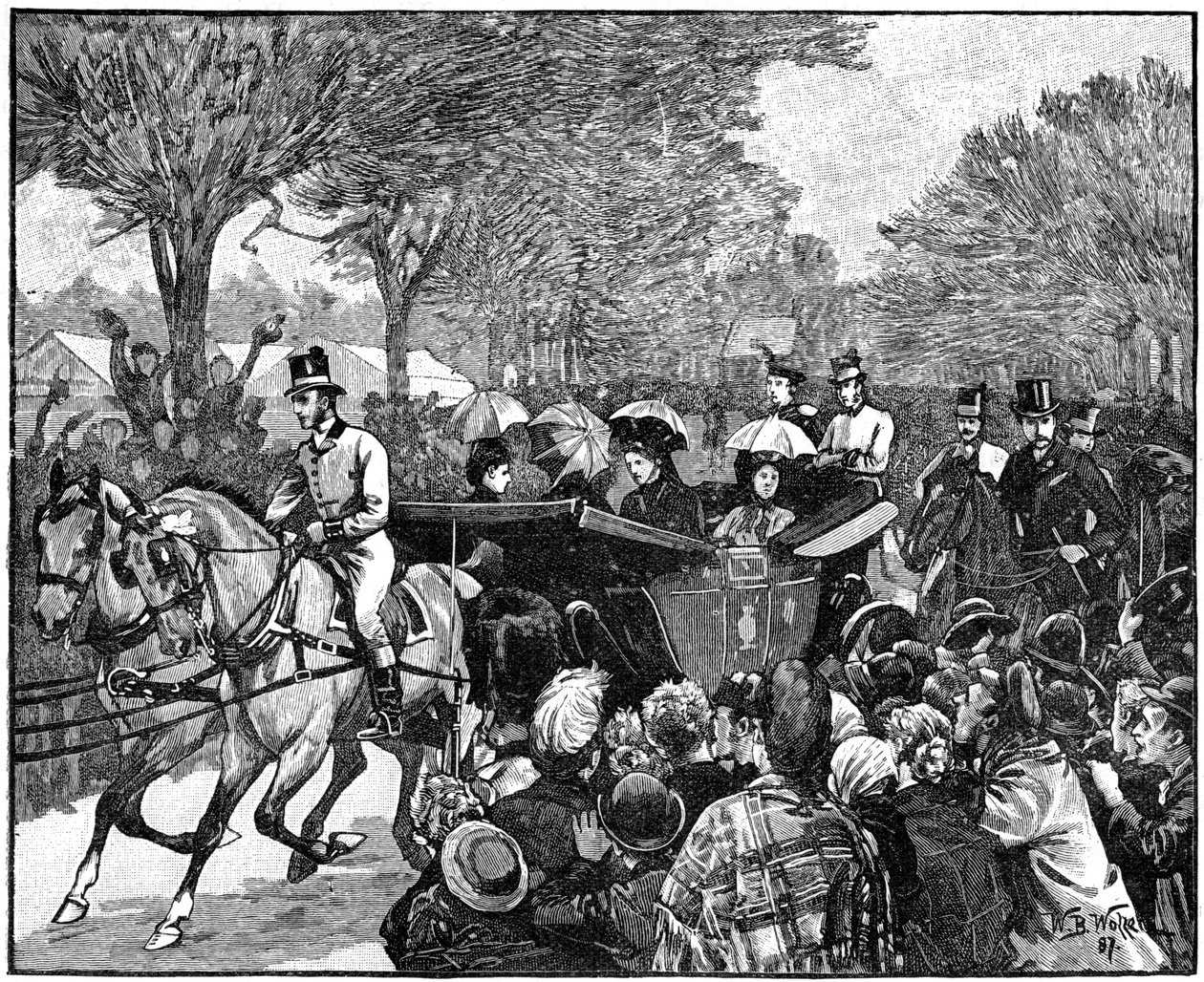 皇后区于1887年，1900年访问了伦敦维多利亚公园。 作者 威廉·巴恩斯（William Barnes）羊毛