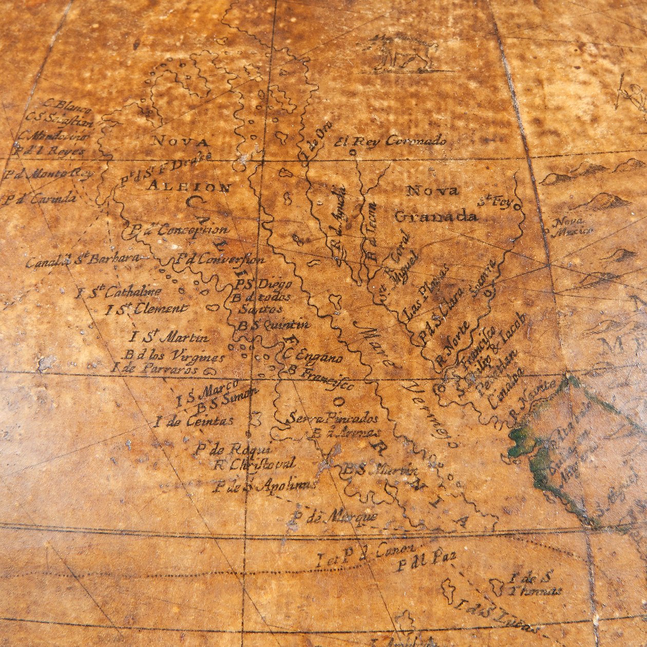 早期的英国地球仪，约1673年 作者 威廉·贝瑞