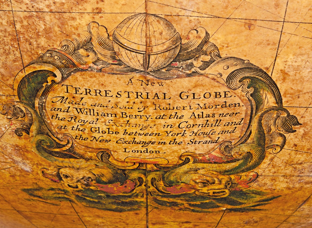 早期的英国地球仪，约1673年 作者 威廉·贝瑞