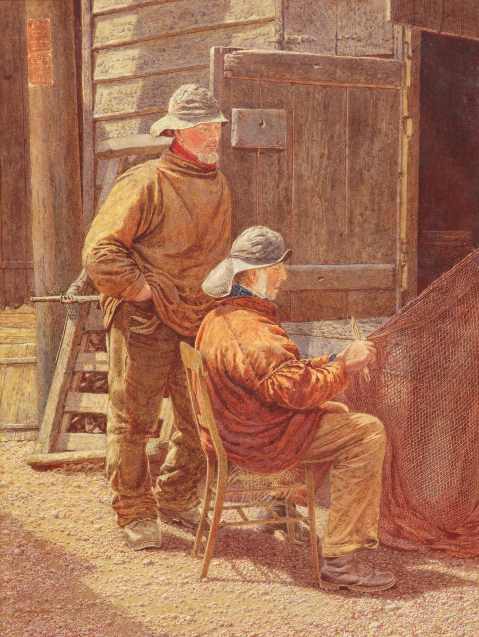 修补网队，黑斯廷斯，1909年 作者 威廉·比斯科姆·加德纳