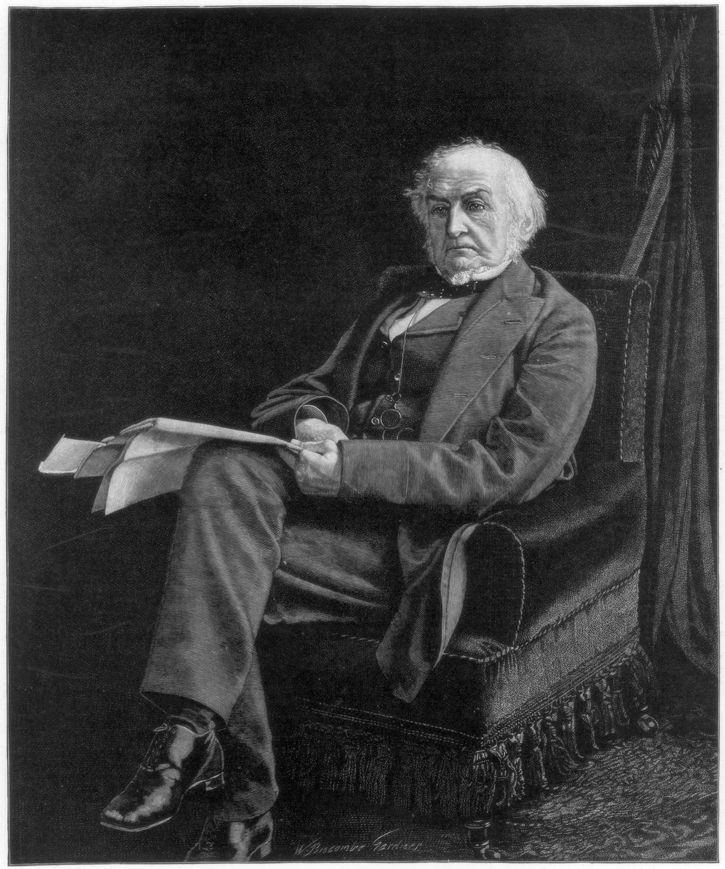 英国自由党政治家兼总理威廉·埃沃特·格拉德斯通（William Ewart Gladstone），1894年。 作者 威廉·比斯科姆·加德纳