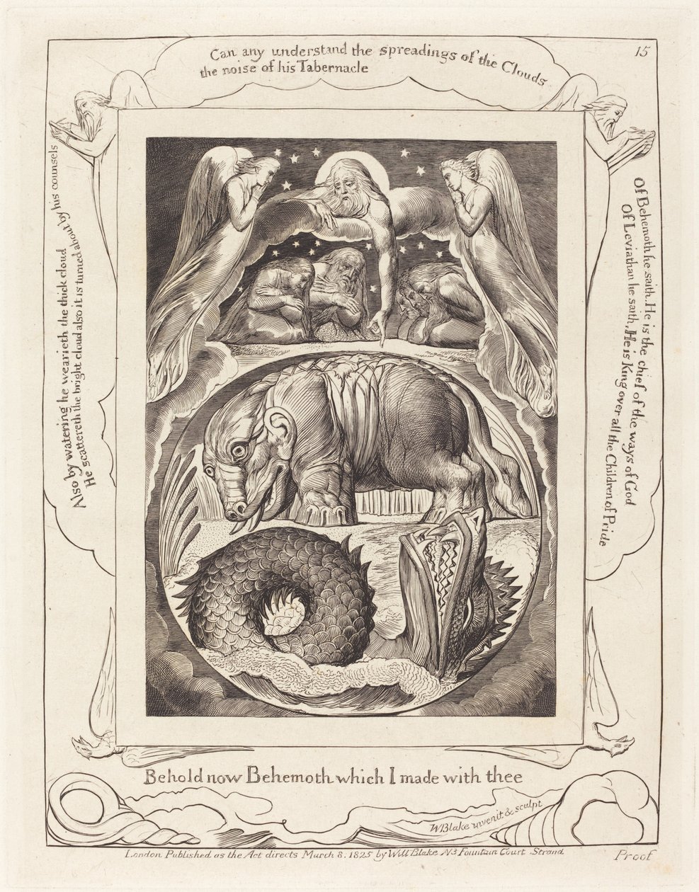 Behemoth and Leviathan, 1825年。 作者 威廉·布雷克