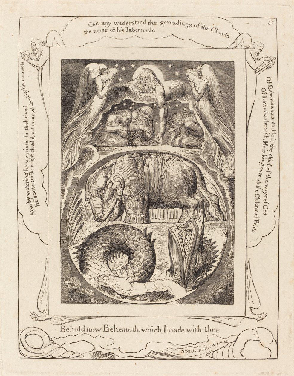 Behemoth and Leviathan, 1825年。 作者 威廉·布雷克