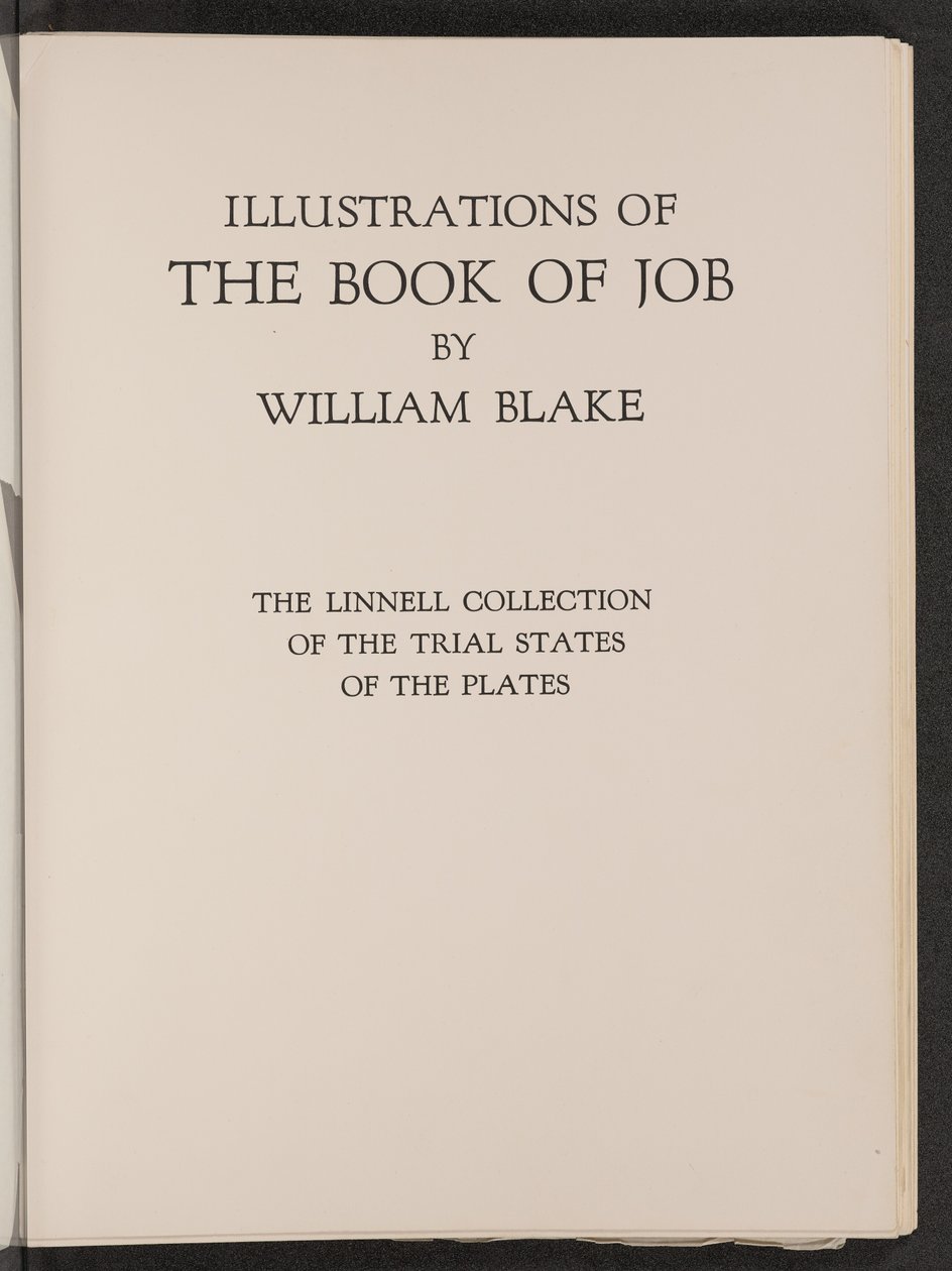 约伯记》的插图：林内尔版画试读集》（The Linnell Collection of Trial States of the Plates 作者 威廉·布雷克