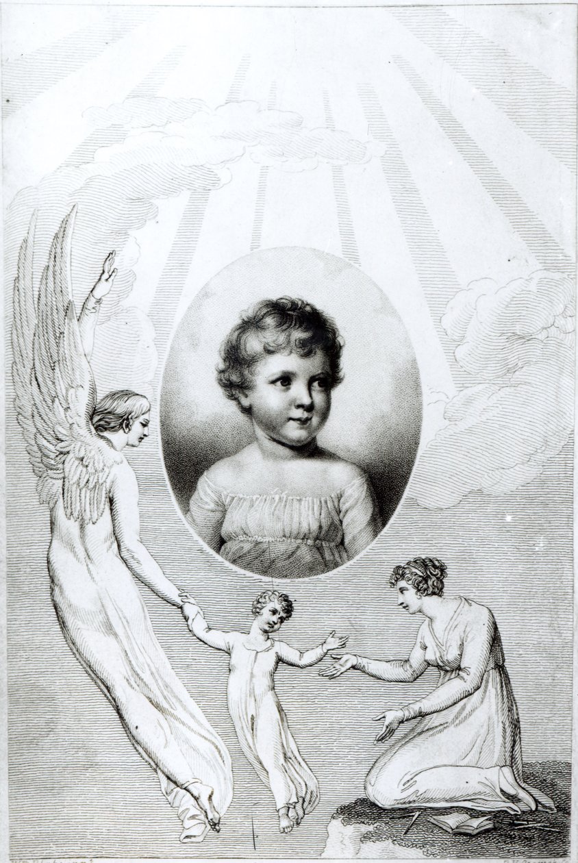 Mary Wollstonecraft Shelley（1797-1851）小时候，由Robert Hartley Cromek（1770-1812）1805刻 作者 威廉·布雷克