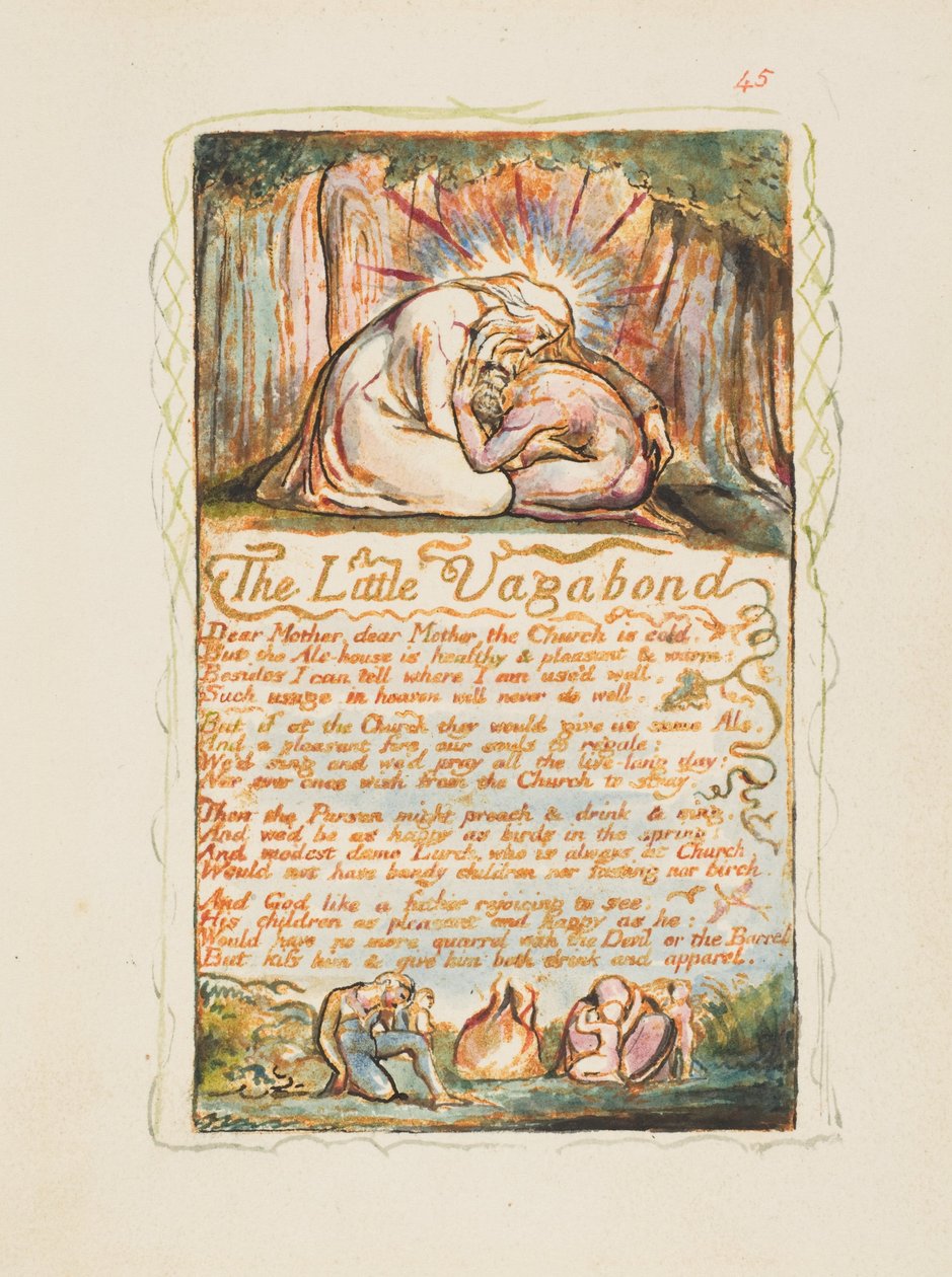纯真与经验之歌：The Little Vagabond，ca。 1825年。 作者 威廉·布雷克
