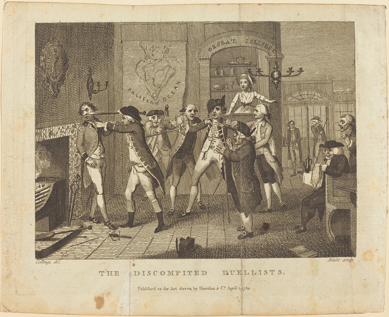 被解散的决斗者，1784年。 作者 威廉·布雷克