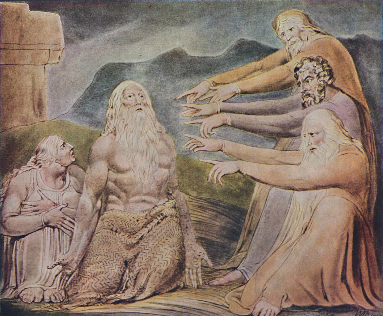 正义正直的人被嘲笑，c1825，1947年 作者 威廉·布雷克