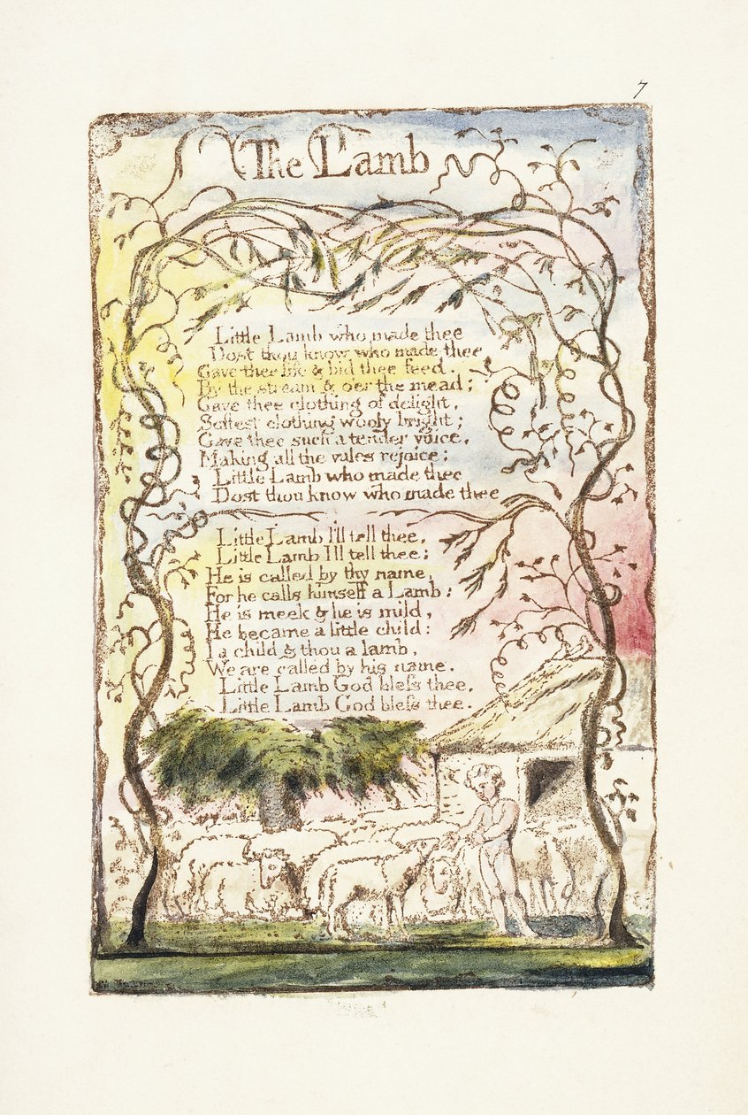 羔羊，1789年 作者 威廉·布雷克