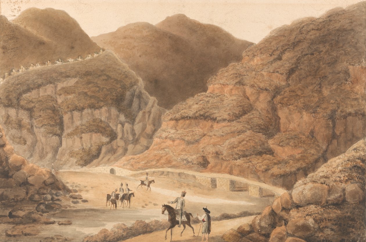 穿过尼什 (Nis) 和维拉维尔哈 (Vila Velha) 之间的山脉 作者 威廉·布拉德福德