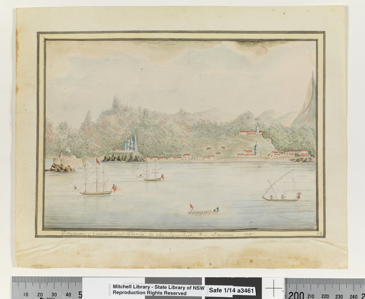 Opp. p. 37. `Villyanon, Convent del Gloria to the Aqueduct. Rio Janeiro 1787
