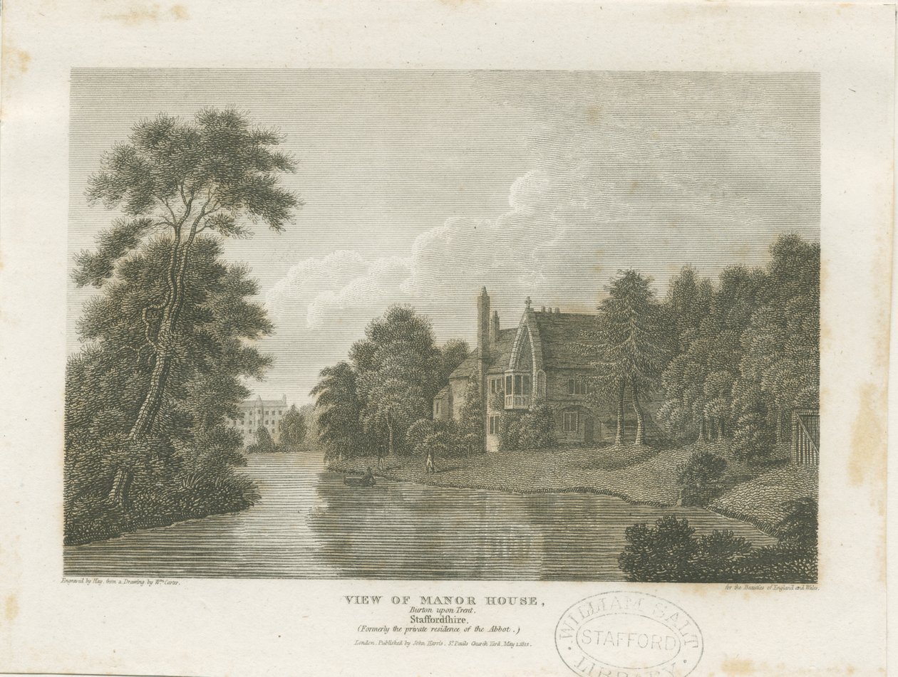 Burton-upon-Trent - Manor House: engraving, nd [c 1812] (print) 作者 威廉·卡特