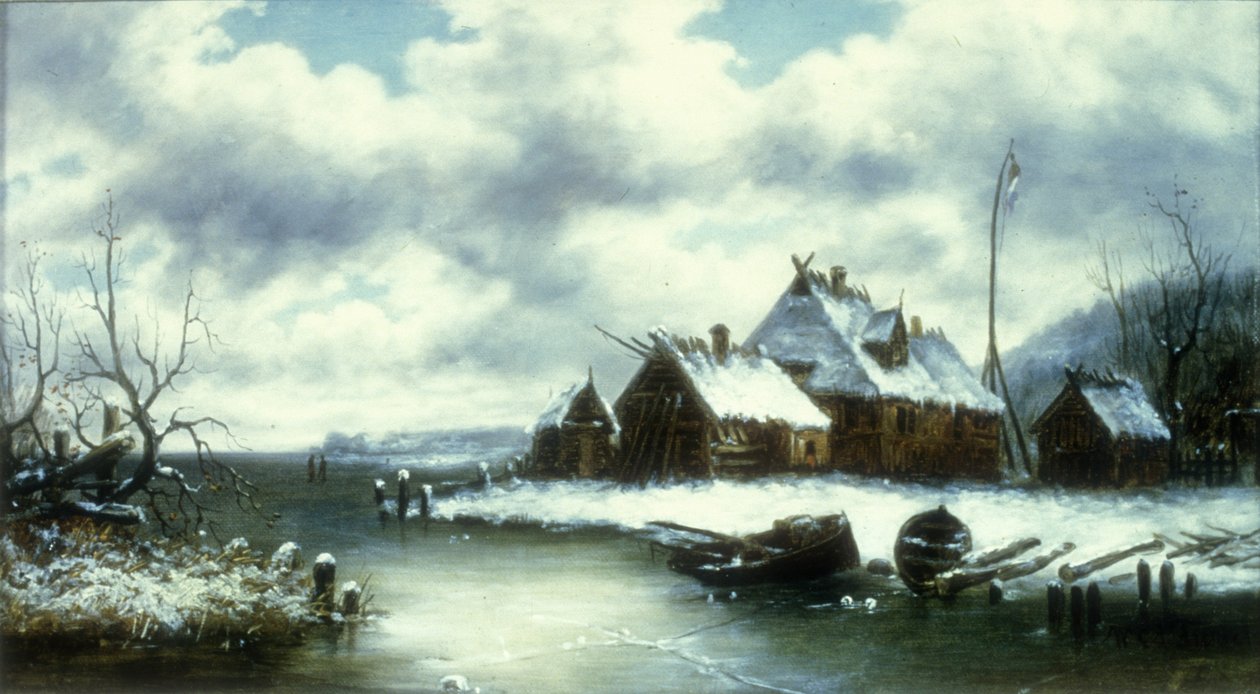 冬日雪景（布面油画） 作者 威廉·查尔斯·安东尼·弗里里希斯