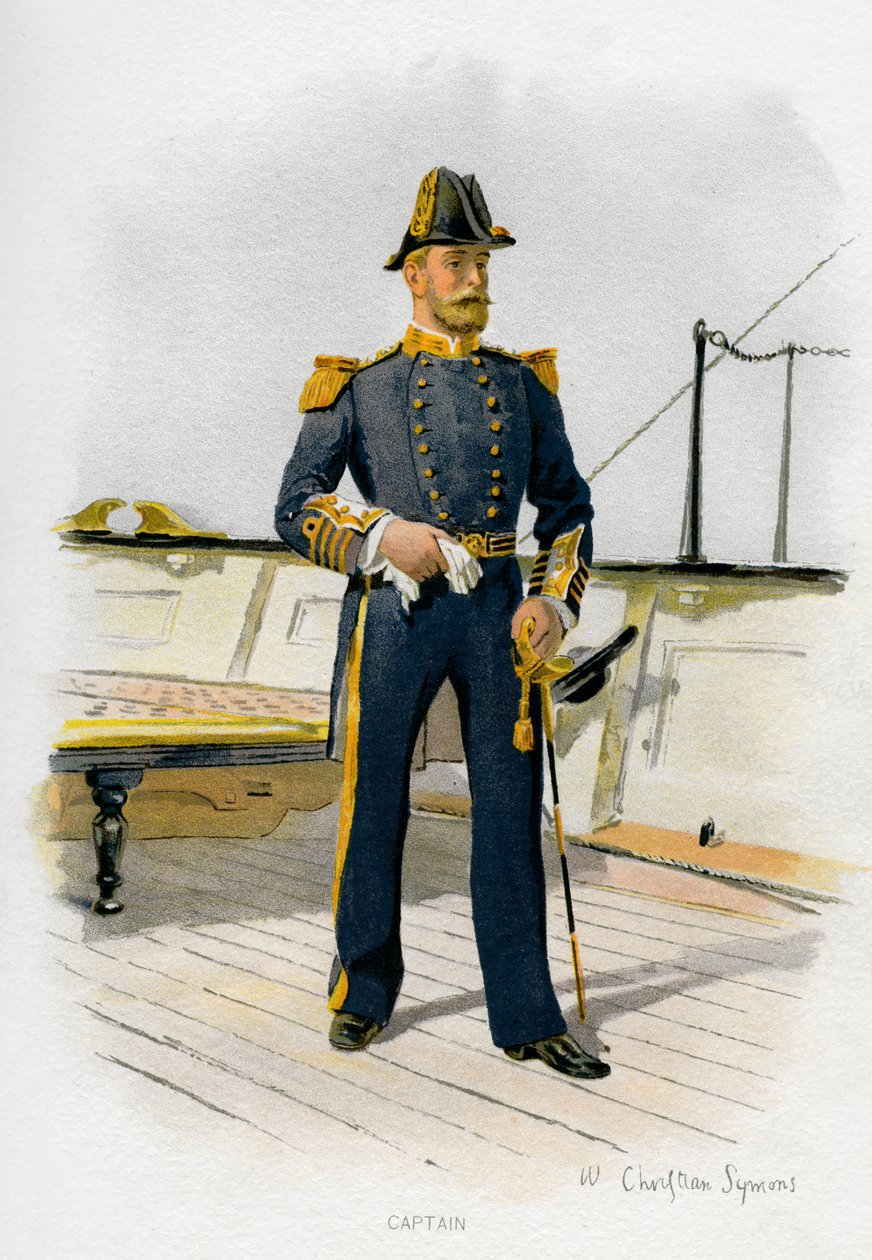 皇家海军上尉，c1890-c1893。 作者 威廉·克里斯蒂安·西蒙斯