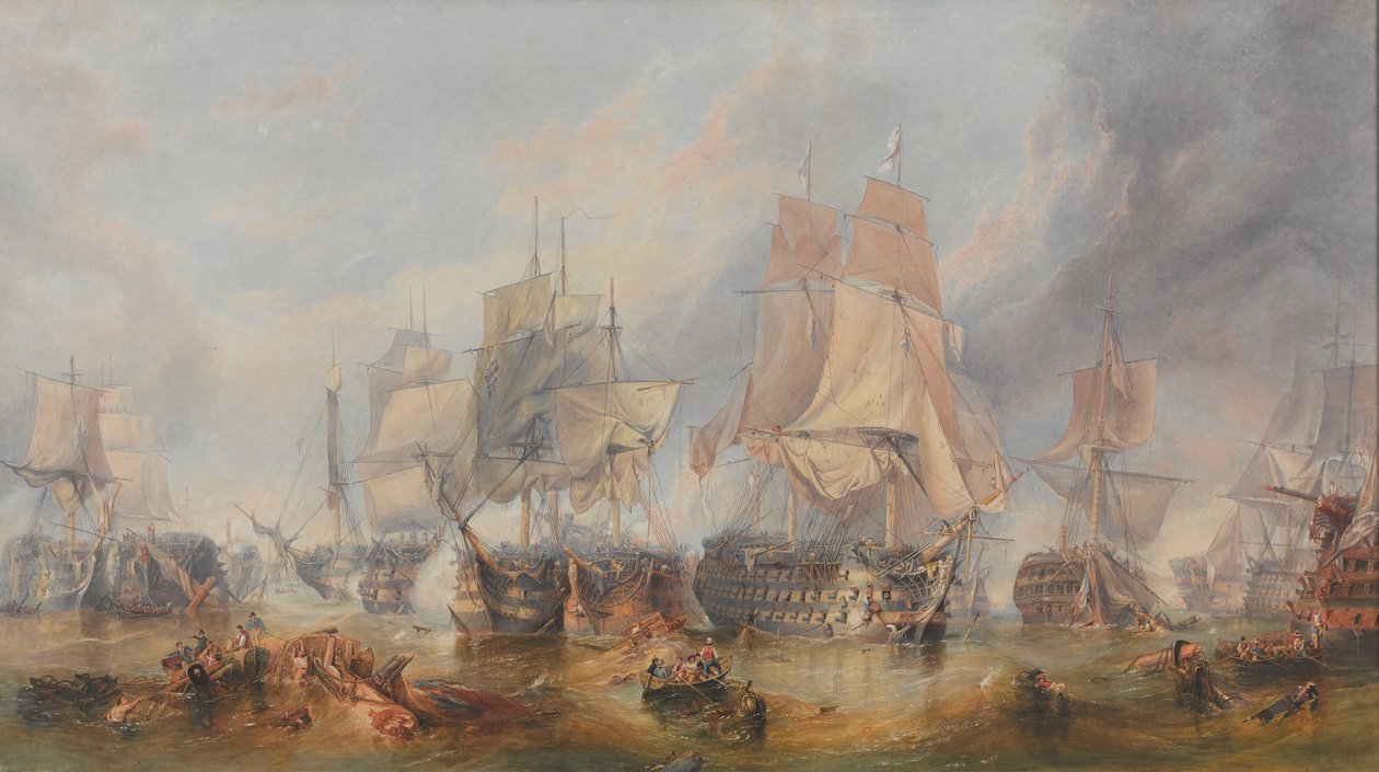 特拉法加战役，1805 年 10 月 21 日（布面油画） 作者 威廉·克拉克森（Stanfield）