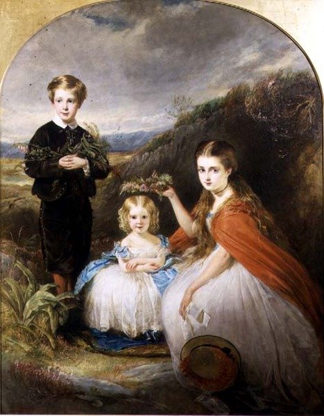 米德尔顿家孩子的肖像。杰西-卡罗琳（Colla）（生于1851年），阿尔弗雷德-哈罗德（生于1857年）和爱丽丝-伊迪丝（生于1861年） 1864年 作者 威廉·克劳福德