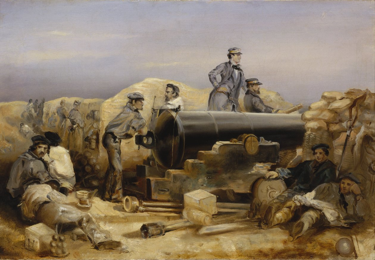 克里米亚战争（1853-1856 年）：塞瓦斯托波尔围城中的 "钻石 "炮兵连，12 月 15 日 作者 威廉·“克里米亚”·辛普森