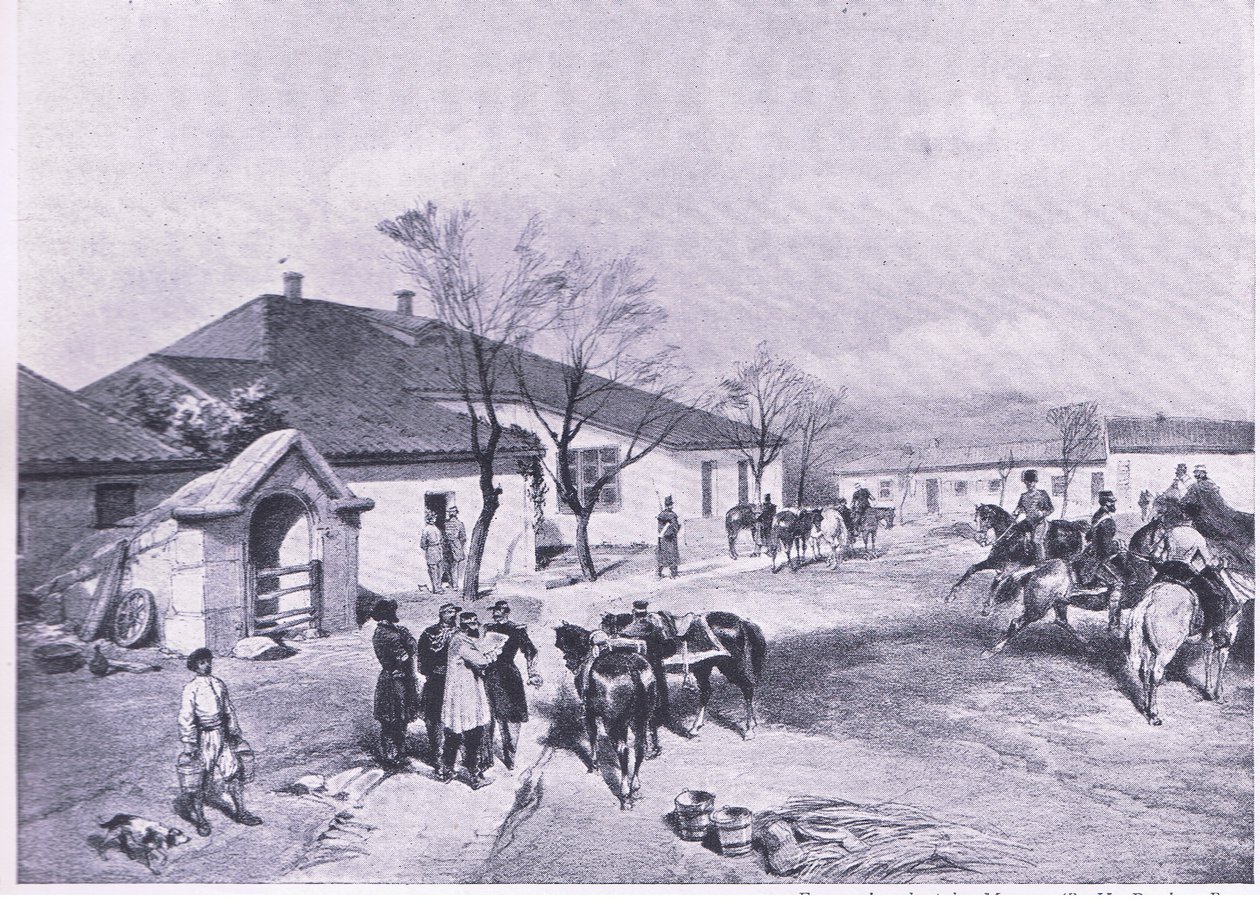 拉格兰勋爵总部ay Khutor-Karagatch，1915年英国陆地和海上战役的插图 作者 威廉·克里米亚·辛普森