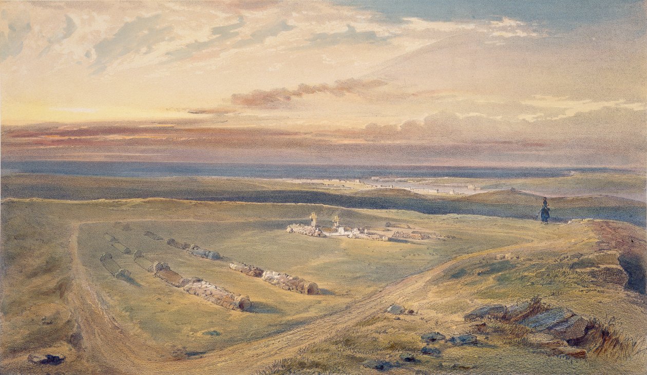 卡斯卡特山上的坟墓，位于“东方战争的座位”，酒吧。作者：Paul und Dominic Colnaghi und Co.，1856 作者 威廉·克里米亚·辛普森