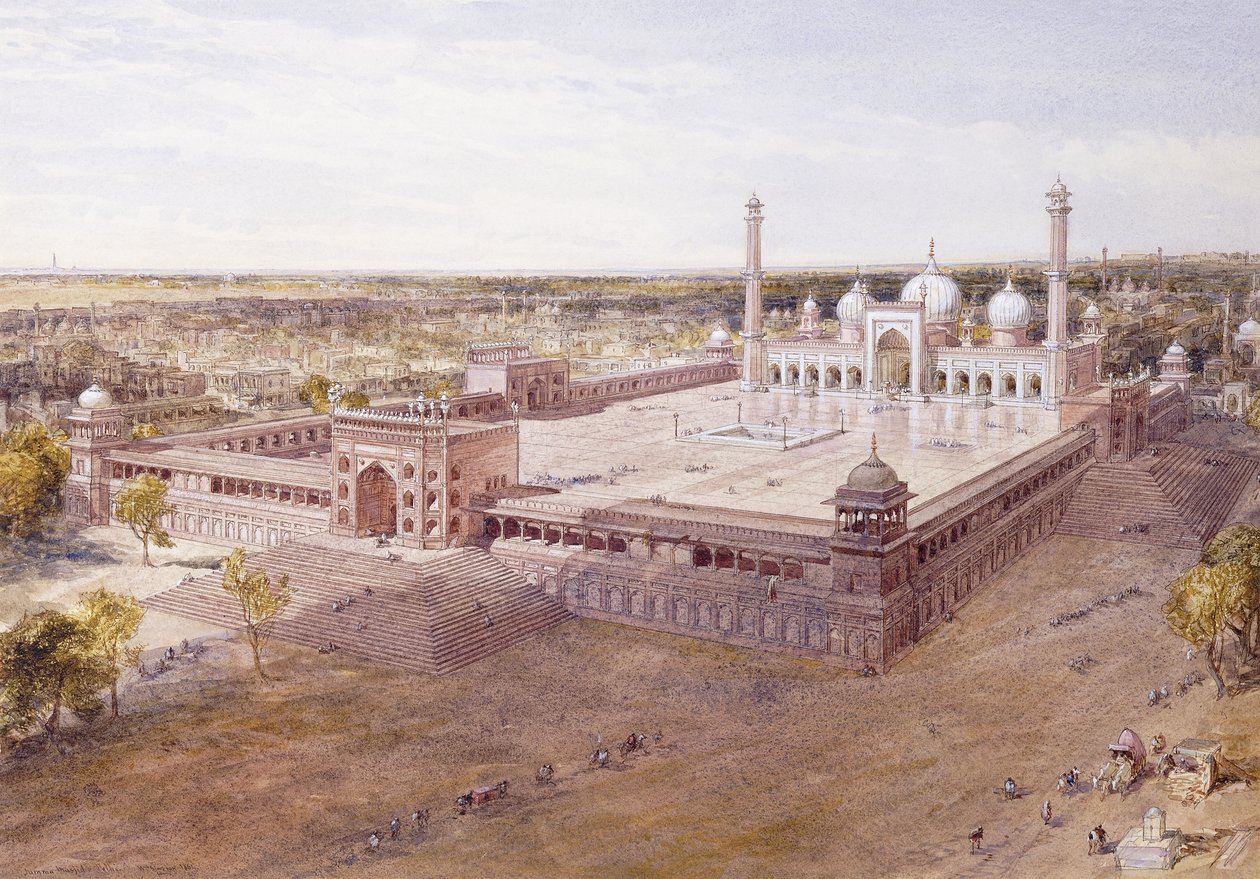 贾米清真寺（Jami Masjid），德里，1864年 作者 威廉·克里米亚·辛普森